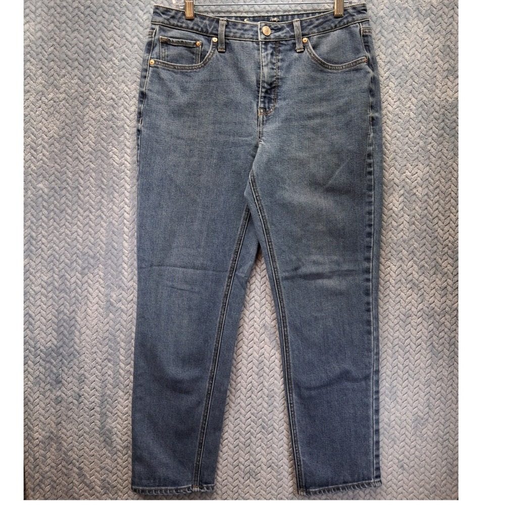 Seven7 Womens High Rise Straight Leg Jeans Medium Wash Stretch Denim Size 8